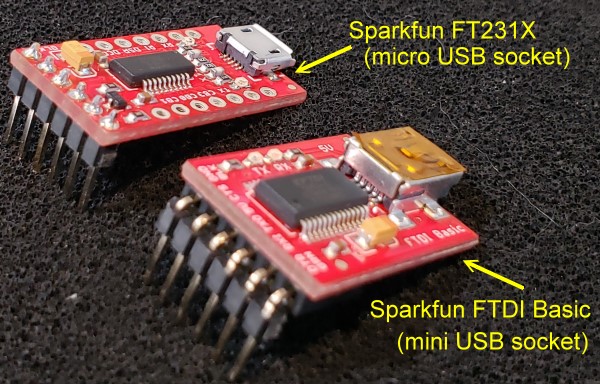 Sparkfun USB cinnectors