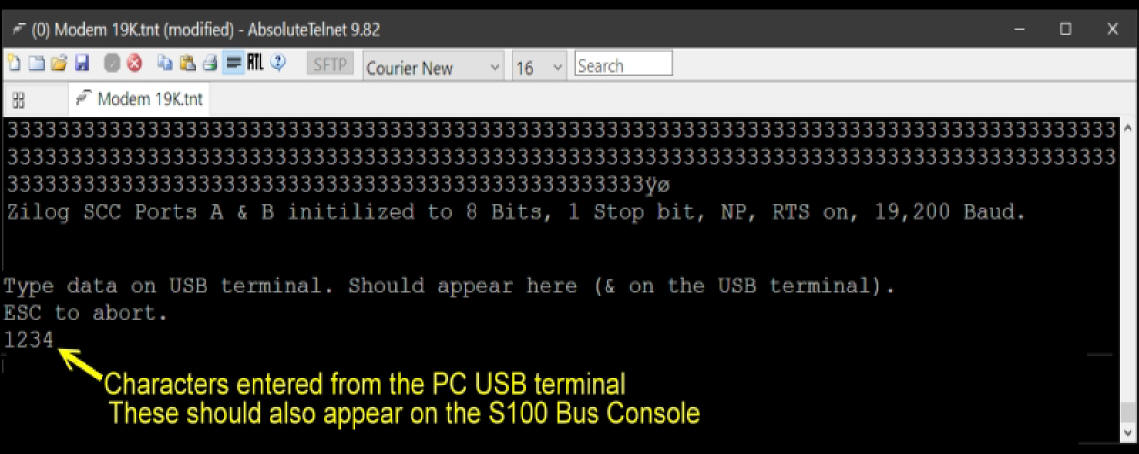 Writing on teh USB terminal