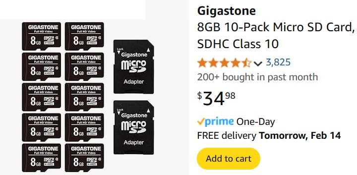 Gladstone 8GB SD Cards